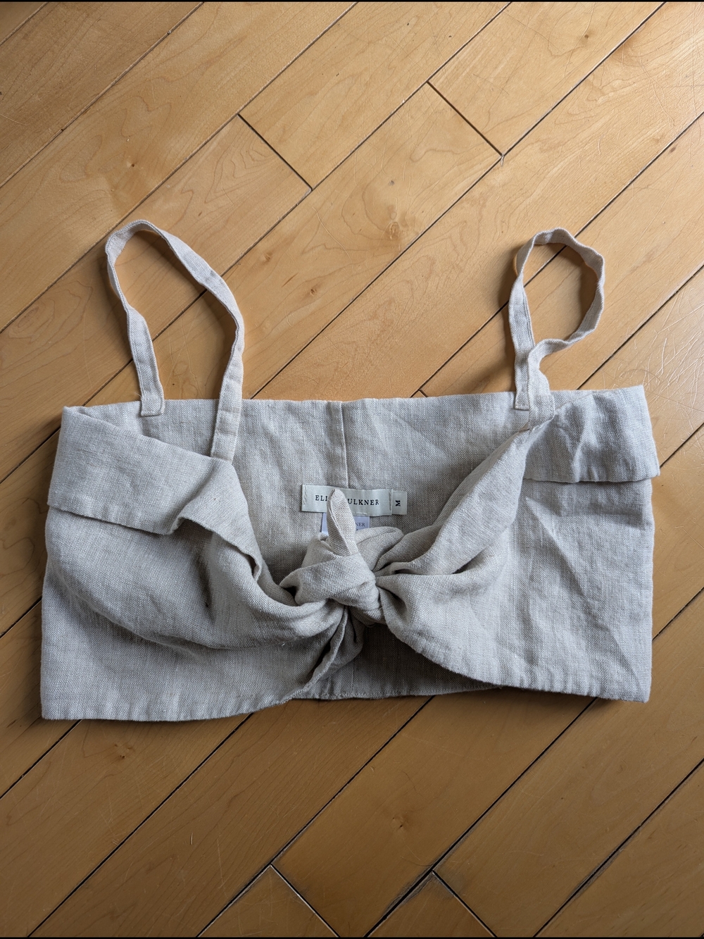 Eliza Faulkner Raw Linen Hand-Tied Bow Top - Picture 2 of 4